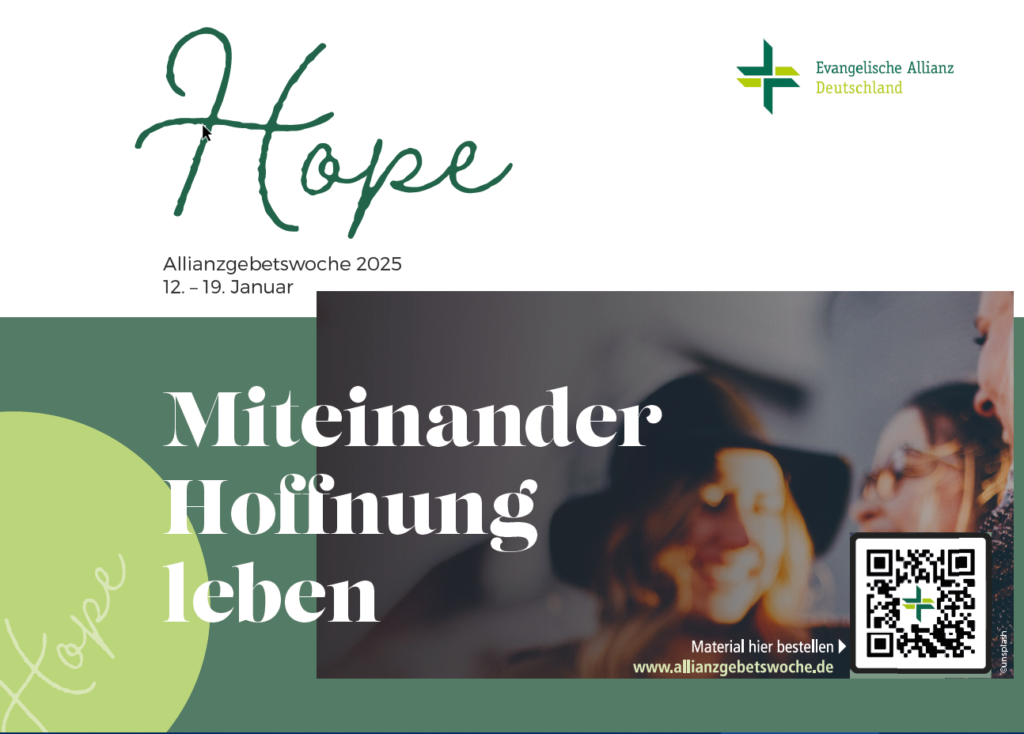 Allianzgebetswoche unter dem Motto HOPE vom 12.-19. Januar 2025